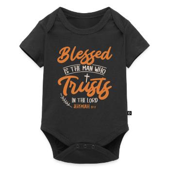 is the man who is counting on the Lord Jesus - Baby Premium short-sleeve bodysuit - black - Front