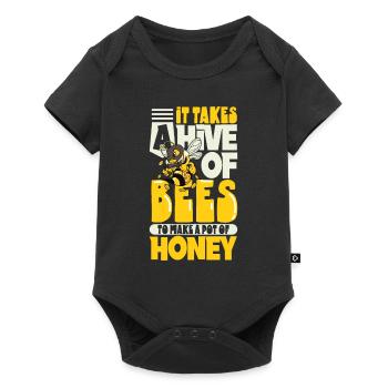 Honey bee beekeeping beekeeper honey bee apiary - Baby Premium short-sleeve bodysuit - black - Front