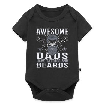Awesome Dads have Tattoos Beard Father Tattoo Beard - Baby Premium short-sleeve bodysuit - black - Front