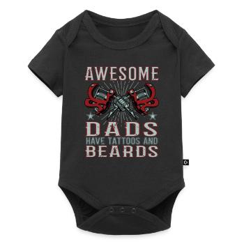 Awesome Dads have Tattoos Beards Father Tattoo Beard - Baby Premium short-sleeve bodysuit - black - Front