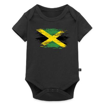 Jamaika Flagge used - Baby Premium Kurzarmbody - Schwarz - Vorne