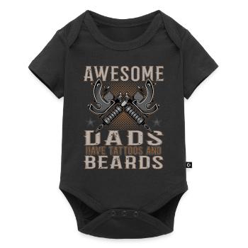 Awesome Dads have Tattoos Beards Father Tattoo Beard - Baby Premium short-sleeve bodysuit - black - Front