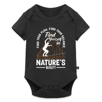 Find your flow, find your balance, find yourself - Baby Premium short-sleeve bodysuit - black - Front