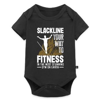 Slackline votre chemin vers la forme physique, dans le plus - Body à manches courtes Premium Bébé - noir - Devant