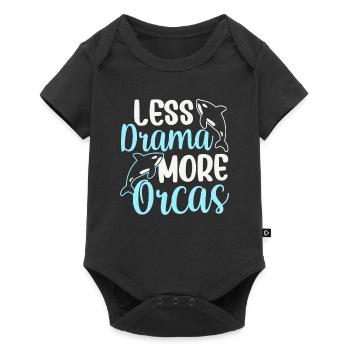 Moins de drame Plus d’orques Mer Protéger la baleine Orque - Body à manches courtes Premium Bébé - noir - Devant