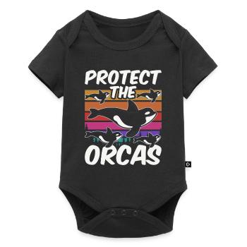 Protéger les orques de mer Orques Protéger - Body à manches courtes Premium Bébé - noir - Devant