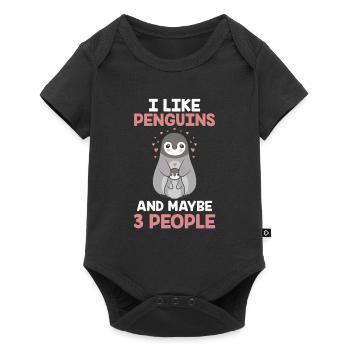 I like penguins and maybe 3 people animal - Baby Premium short-sleeve bodysuit - black - Front