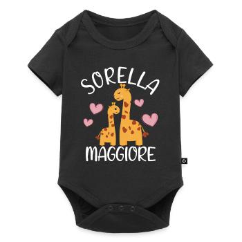 Sorella Maggiore Bambina Per Ragazze Giraffa - Baby Premium Kurzarmbody - Schwarz - Vorne