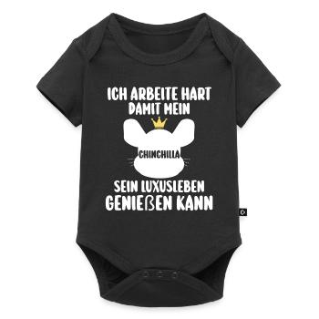 Ich arbeite hart damit mein Chinchilla - Baby Premium Kurzarmbody - Schwarz - Vorne