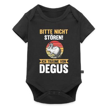 Bitte nicht stören ich träume von Degus - Baby Premium Kurzarmbody - Schwarz - Vorne