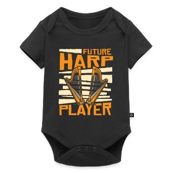 Futur joueur de harpe Harpe Musique Harpe Harpe Harpe Joueur de harpe - Body à manches courtes Premium Bébé - noir - Devant