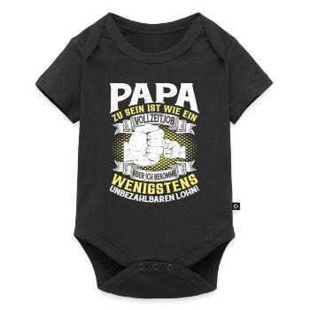 Väter Papa Vatertag - Baby Premium Kurzarmbody - Schwarz - Vorne