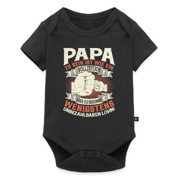 Papa Sprüche Vatertag - Baby Premium Kurzarmbody - Schwarz - Vorne