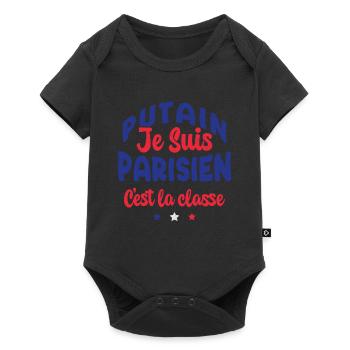 je suis parisien c'est la classe - Body à manches courtes Premium Bébé - noir - Devant