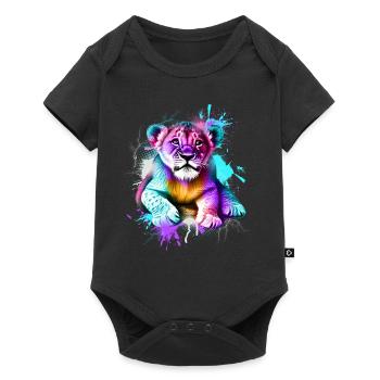 Lion Colorful - Baby Premium short-sleeve bodysuit - black - Front