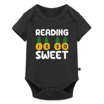 Reading is so cute book lover pineapple reader teacher - Baby Premium short-sleeve bodysuit - black - Front
