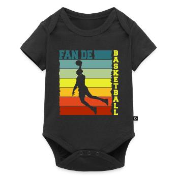 Fan Basketball Humour Basket Retro Basketteur - Body à manches courtes Premium Bébé - noir - Devant