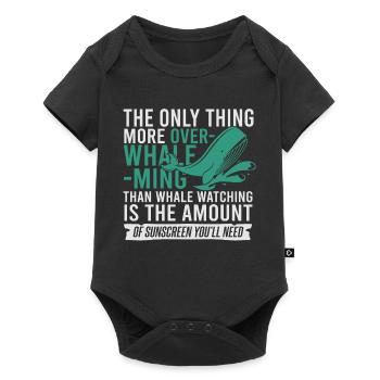 Whale watching design for whales - Baby Premium short-sleeve bodysuit - black - Front