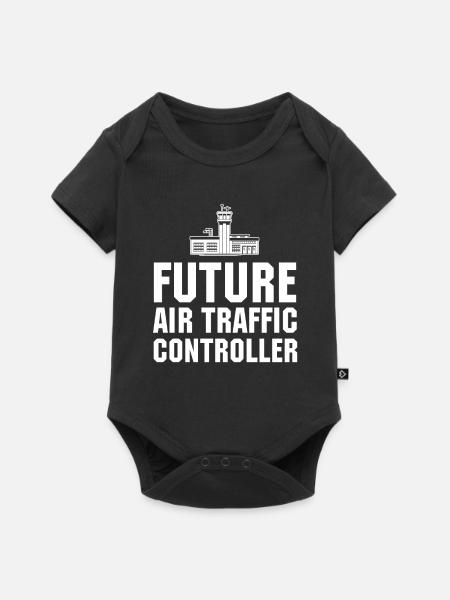 Geschenk Für Zukünftige Fluglotsen - Baby Premium Kurzarmbody - Schwarz