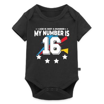 L’âge n’est qu’un chiffre – 16e anniversaire - Body à manches courtes Premium Bébé - noir - Devant