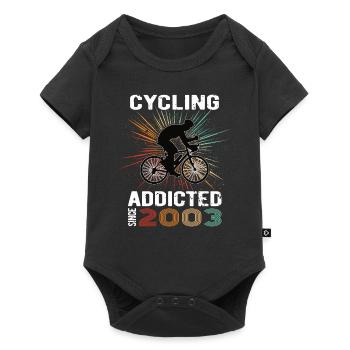 20 Birthday 2003 Vintage Retro Bicycle Cyclist - Baby Premium short-sleeve bodysuit - black - Front