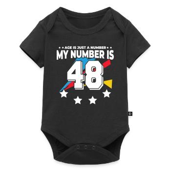 Age is just a number – 48th birthday - Baby Premium short-sleeve bodysuit - black - Front