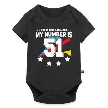 Age is just a number - 51st birthday - Baby Premium short-sleeve bodysuit - black - Front