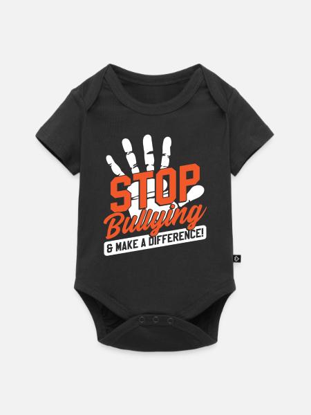 Mobbingprävention Freundlichkeit - Baby Premium Kurzarmbody - Schwarz