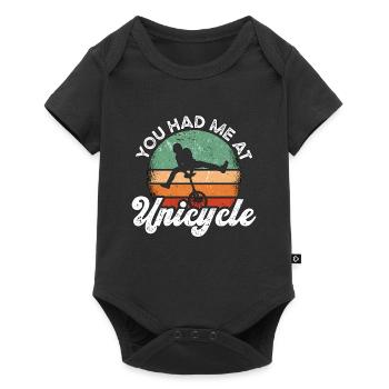 Unicycle You Had Me At Retro Unicycling Unicyclist - Baby Premium short-sleeve bodysuit - black - Front