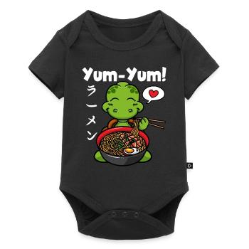 Anime Japonais Tortue Ramen Nouilles Kawaii - Body à manches courtes Premium Bébé - noir - Devant