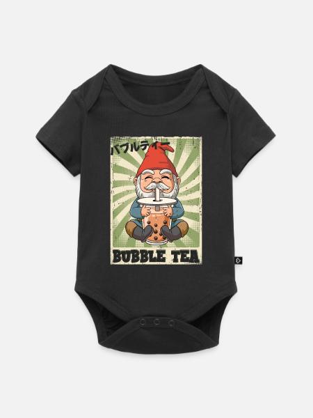Boba Tea Gnom Bubble Tea - Baby Premium Kurzarmbody - Schwarz
