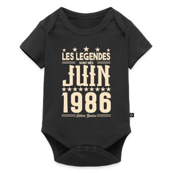 cadeau d'anniversaire juin 1986. Cadeau Juin 1986. - Body à manches courtes Premium Bébé - noir - Devant