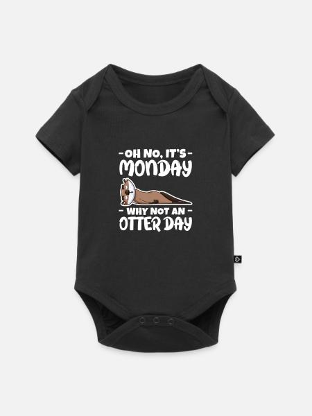 Otter Seeotter Fischotter Geschenk - Baby Premium Kurzarmbody - Schwarz