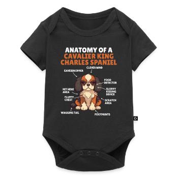 Dog Explanation Anatomy of a Cavalier King - Baby Premium short-sleeve bodysuit - black - Front