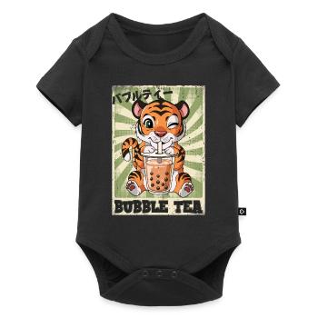 Boba Tea Tiger Bubble Tea - Baby Premium short-sleeve bodysuit - black - Front
