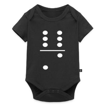 Domino Game Tile 6-2 - Lustiges Gruppenkostüm - Baby Premium Kurzarmbody - Schwarz - Vorne