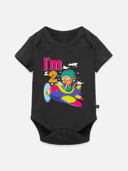 Now i'm 2 - Baby Premium Kurzarmbody - Schwarz