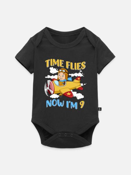 Now i'm 9 - Baby Premium Kurzarmbody - Schwarz