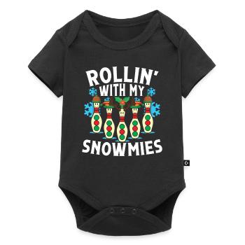 Rollin with my snowmies - Baby Premium short-sleeve bodysuit - black - Front
