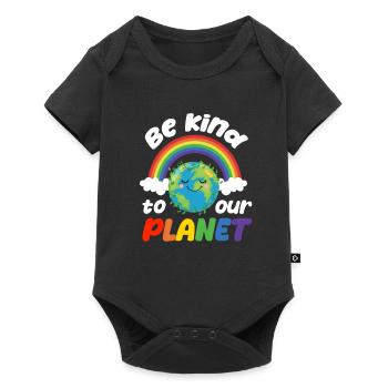 Be kind to our planet - world environment day - Baby Premium Kurzarmbody - Schwarz - Vorne