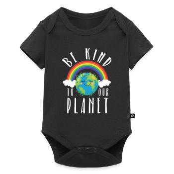 Be kind to our planet - world environment day - Baby Premium Kurzarmbody - Schwarz - Vorne