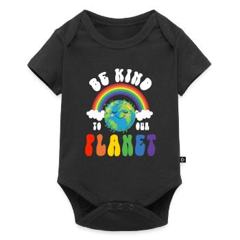 Be kind to our planet - world environment day - Baby Premium Kurzarmbody - Schwarz - Vorne
