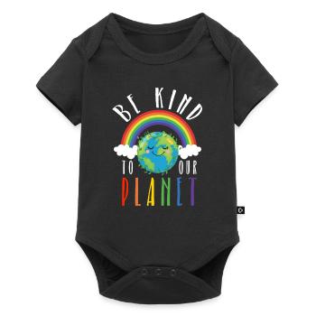 Be kind to our planet - world environment day - Baby Premium Kurzarmbody - Schwarz - Vorne