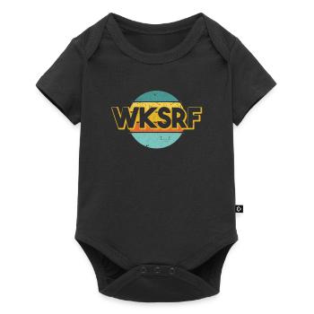 WKSRF Wakesurf Wake Surf Surfen Retro Boot Surfen - Baby Premium Kurzarmbody - Schwarz - Vorne