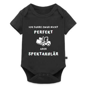 Gabelstapler Hubwagen Logistik Hochregallager - Baby Premium Kurzarmbody - Schwarz - Vorne