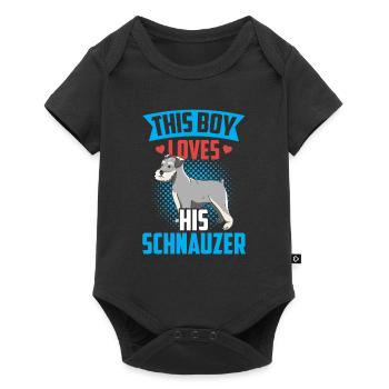 Ce garçon aime ses Schnauzer Schnauzers - Body à manches courtes Premium Bébé - noir - Devant