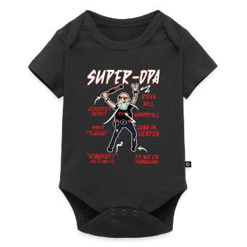 Anatomie eines Super Opa Großvater Opi - Baby Premium Kurzarmbody - Schwarz - Vorne