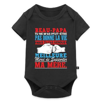 Beau Papa Fête Des Pères Beau Père - Body à manches courtes Premium Bébé - noir - Devant