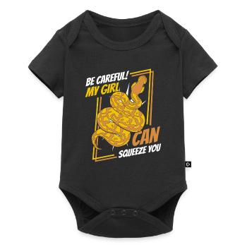 My Girl Can Squeeze You Python Schlange Banana - Baby Premium Kurzarmbody - Schwarz - Vorne