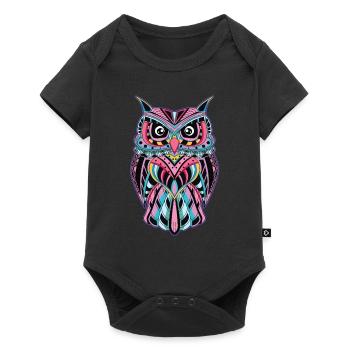 Owl Mandala Bird Cute Owls Birds - Baby Premium short-sleeve bodysuit - black - Front